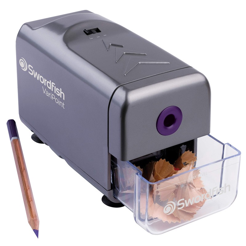 Swordfish ‘VariPoint’ Electric Pencil Sharpener with Replaceable Helical Blade and