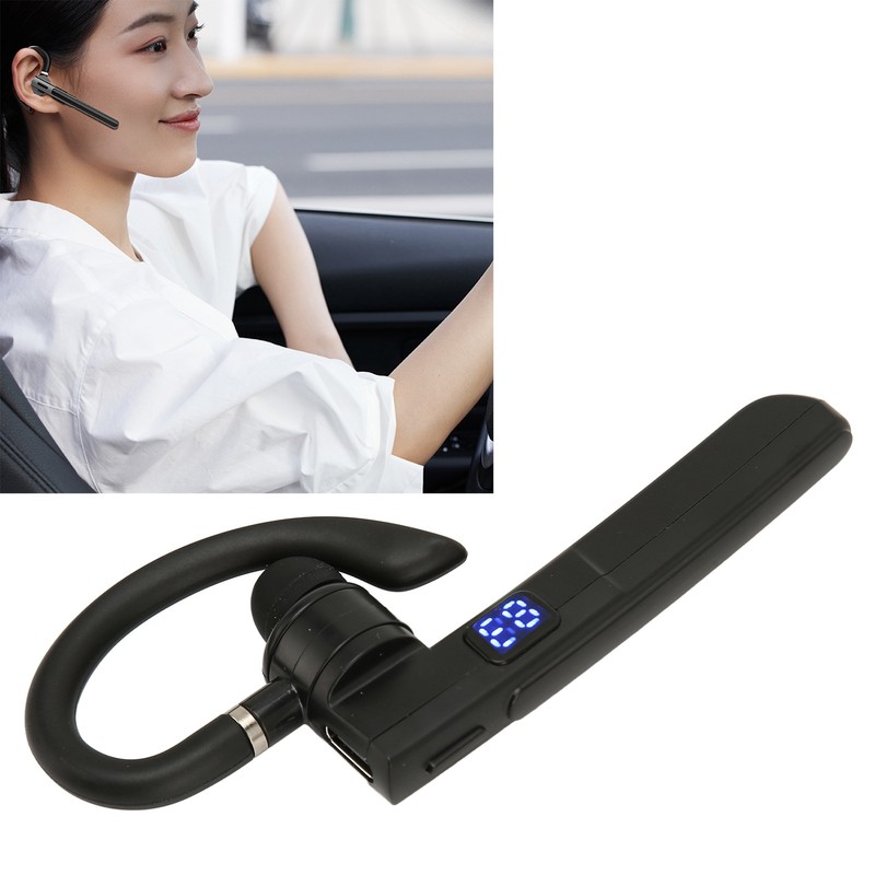 Bluetooth Earpiece Hands Free Single Ear Noise Reduction Digital Display