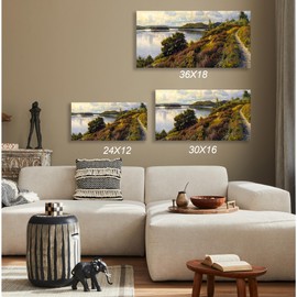 CP CANVASPATH Udsigt over Borresø mod Himmelbjerget by Peder Mork Monsted Size:16x30x1.5 Canvas Prints Giclee Print Wall Art for Home Decor