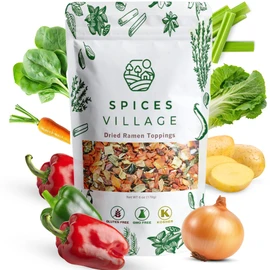 Spices Village Dried Ramen Toppings, Vegetable Mix, Nutritious Dehydrated Vegetables, 6 oz, Ideal for Ramen Noodles, Premium Dried Veggies for Soups and Cooking, Kosher, Natural
