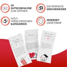 LIFEBOARD Love Moments Lot Box for Couples - 50 Vouchers - Love, Fun and Game for Couples - Gift for Him and Her - Gift Idea Boyfriend - Anniversary - Wedding Anniversary - Women - Men