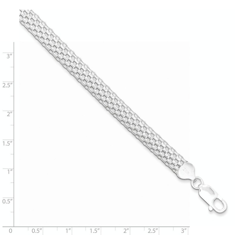 FB Jewels Solid 925 Sterling Silver Mesh Bracelet