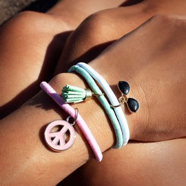 Super Soft Hair Bobbles | Strong Elasticity | Cool Bracelets | Gifts for Women Children Girls | Hair Scrunchie Pendant | Bracelet with Cute Pendants | Colour: White, Pink, Turquoise