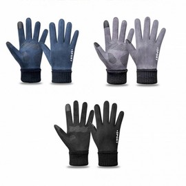 Unisex Winter Suede Warm Sports & Cycling Gloves Suede Gloves/Gray Women