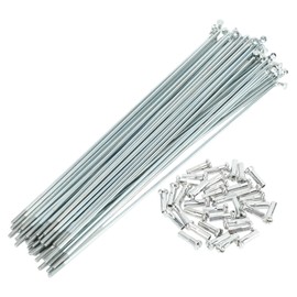 TUCKBOLD Bicycle Spokes Bike Wheel Spokes Silver Tone Nipple 1 Set 14G 160mm Length Carbon Steel Galvanized