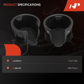 A-Premium Cup Holder Compatible with Land Rover Range Rover 2007-2020, Discovery Sport 2015-2020, LR4 2010-2016, Discovery 2017-2020, LR2 2008-2015, Defender 110, LR3, Range Rover Sport, Front, Black