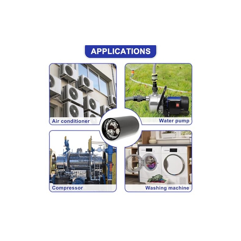 BOJACK 88-108 uF/MFD 220-250 VAC Voltes 50/60 Hz Universal Round