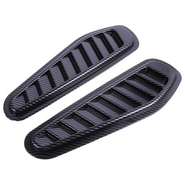 Ciieeo 2pcs Carbon Fiber Pattern Car Decorative Air Flow Vent Stickers Stylish Bonnet Hood Accessories for Easy Installation and Enhanced Style