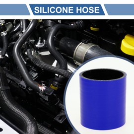 X AUTOHAUX 1 Set Straight Coupler Silicone Hose 63mm/2.48" ID 76mm/2.99" Length 0° Car Silicone Hose Coolant Hose W/Clamps 3-Ply 4mm Thick Air Intake/Turbo/Intercooler Piping Tube Blue Black