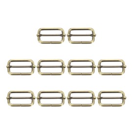 SUIKIHUM 10 Pack Metal Slide Buckle, 1 1/2 Inch Tri-Glides Buckle Strap Adjuster Rectangle Belt Buckle for Bag Purse Strap, Bronze