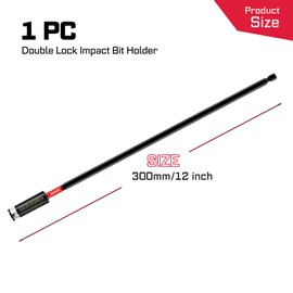 Geinxurn 1Pcs Impact Magnetic Screwdriver Bit Holders, 12Inches Extension Socket Drill Bit Holder S2 Alloy Steel Hex Shank Quick-Change Drill Bit Guide