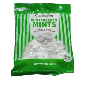 Coastal Bay Wintergreen Mints Fresh Mint Artificially Flavor Fat Free:6oz/170gm