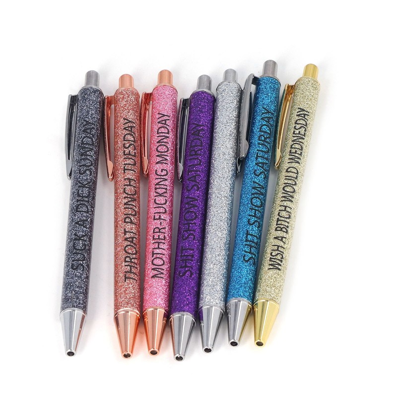7Pcs Anti Slip Ballpoint Pens Quick Drying Plastic Ballpoint Pens