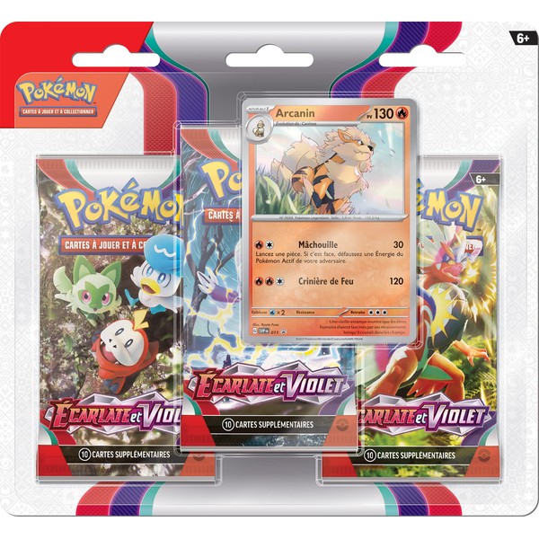 Pokémon | Pack 3 boosters - Ecarlate et Violet Série 1 (EV01) | Modèle aléatoire | Jeu de société | Cartes à Collectionner | A partir de 6 Ans