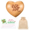 Otuuz Wooden Heart Worry Stone Four-Leaf Clover Insulation Gift Wooden