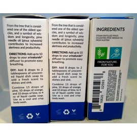 Art Naturals LOT OF 3: Art Naturals Essential Oils .50fl oz (15ml) Pine Needle Oil  Pure&Natu