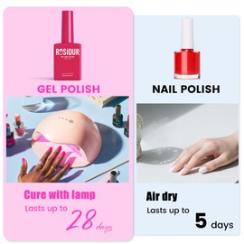 6PCS 18ml Gel Nail Polish Set- Hema Free Pink Rose Nude Soak off U V Gel Polish Set with Swatch Board - Same Color Same Bottle Gel Polish Colors Nail Art Manicure Salon DIY at Home for Women Girl