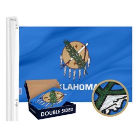 UD_G128 Combo Pack: American USA Flag ToughWeave Series 3x5 Ft Single Sided & Oklahoma OK State Flag Double Sided 3x5 Ft Double