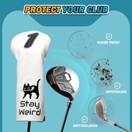 Craftsman Golf Leather Driver Head Covers Cat