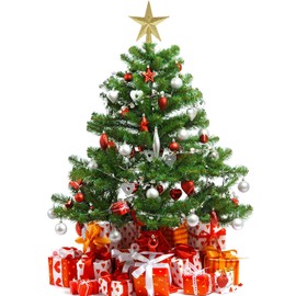 2 Pack Glittered Mini Star Christmas Tree Topper Star Treetop for Small Christmas Tree Ornaments (Blue and Golden)