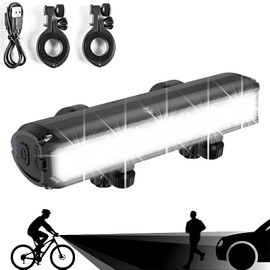 HTERETTW Luz de 6 LED Súper Brillante para Bicicleta, USB Luces para Bicicleta con Impermeable, 5 Modos de Luz, 1800 Lúmenes Conducción Nocturna, Faro de Bicicleta Todoterreno MTB