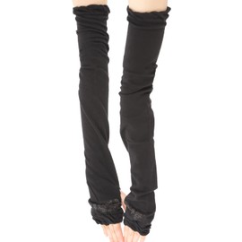 Anes p749 Women's UV Protection, UPF 50+, Plain, Long, 23.6 inches (60 cm), Cool Touch, Mesh Back, Braided pattern/black