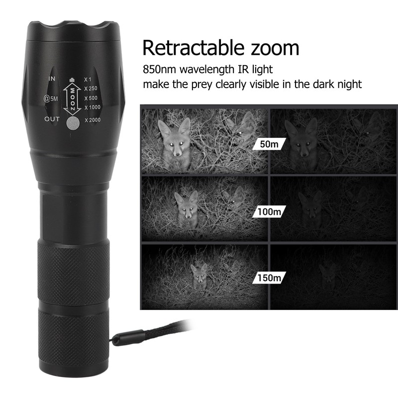 850nm IR Flashlight Infrared Torch Zoomable Night Vision Camera Supplementary