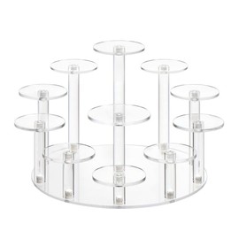 DIWNELEM Round Acrylic Jewelry Stand Acrylic Display Riser Stands Dessert Tower Acrylic Display Tower for Watch,Jewelry,Rings,Earrings,Mini Figurines,Cupcakes(Clear,11Tier)
