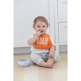 Bella Tunno Wonder Bowl - Cuenco de succión de silicona para niños pequeños y bebés, apto para microondas y lavavajillas, silicona de grado alimenticio, sin BPA, mármol