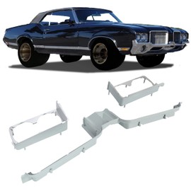 Kojem Grille Center Stone Shield + Headlamp Housing Compatible with 1971-1972 Oldsmobile 442 Cutlass Supreme F85 Vista Cruiser