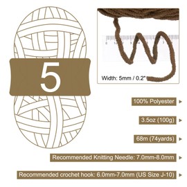 HARFINGTON 4 Skeins 5mm Chenille Yarn Blanket Yarn 100g 74 Yards Each Polyester Soft Knitting for Crochet Bag, Black/Dark Green