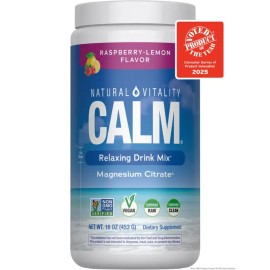 CALM Anti-Stress Drink Mix – Raspberry Lemon Flavor | Ionic Magnesium Citrate, 16oz (113 Servings)