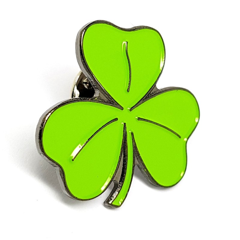 Mainly Metal Green Enamel Pin Badge Brooch Lucky Irish Shamrock