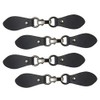 Healifty 4pcs Leather Tab Closure Clip Holder Buckle Clasp Pin for Poncho Cape Cardigan Wrap Shawl Accessories Black