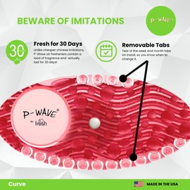 P-Wave Curve 5 Pack 30 Day Air Freshener For Home, Bathroom, Bedroom, Cupboards, Bins & Toilets, Highly fragranced Deodoriser, Recyclable, Mango