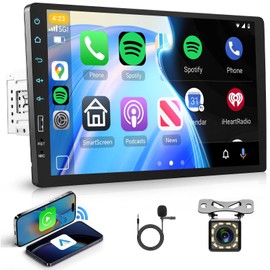 Hodozzy 9 Inch Single Din Car Stereo with Wireless Carplay & Android Auto-IPS Touch Screen, Car Audio Receivers with Bluetooth GPS, Mirror Link, FM Radio,SWC/USB/DSP+ Backup Camera