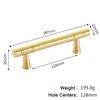 MACHSWON 128mm Brushed Pattern Grooved Pure Brass Handle Solid Thick
