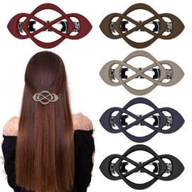 5 Stück flache Haarklammern, hohle, gebogene flache Haarspangen für Damen mit starkem Halt (5 Farben)