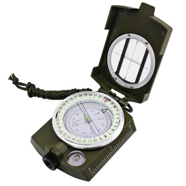 DLAND Compass Waterproof Hiking Military Navigation Compass with Pouch Lanyard,