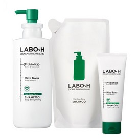 Amore Pacific LaboH Hair Loss Symptom Relief Shampoo Scalp Strengthening 400ml + Refill 400ml + Hair Loss Relief Shampoo 112ml / 라보에이치 탈모증상완화 샴푸 두피강화 400ml+리필 400ml + 탈모완화 샴푸 112ml