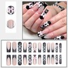 RUOKEXIN Long Square Press on Nails French Tip Fake Nails