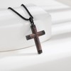 HOSICRON Wooden Cross Necklace for Men Real Handmade Ebony Wood