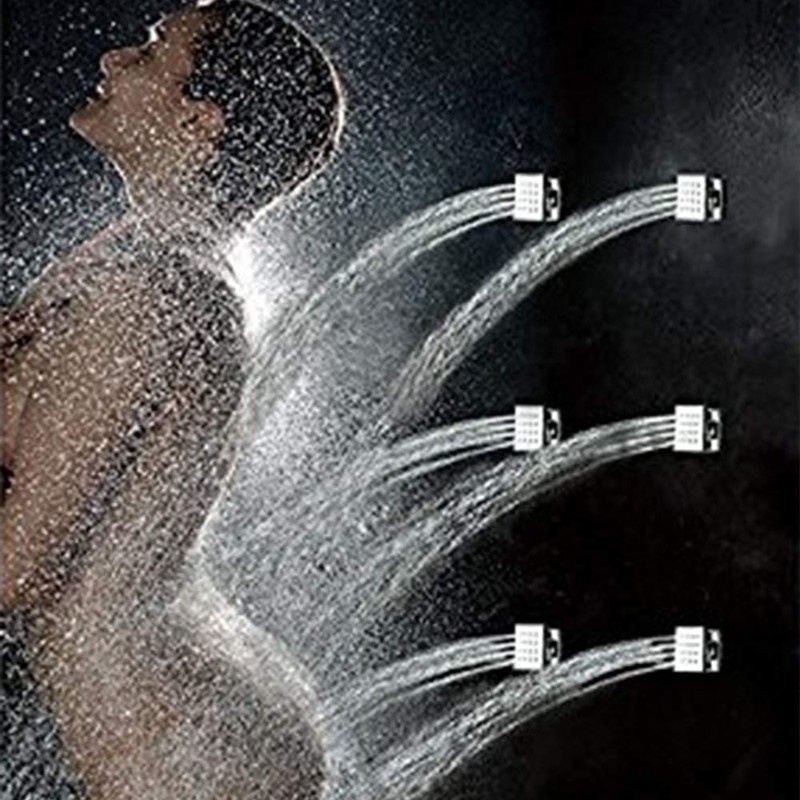 HOMEDEC Square Brass Shower Body Spray Spa Massage Jet, 4pcs
