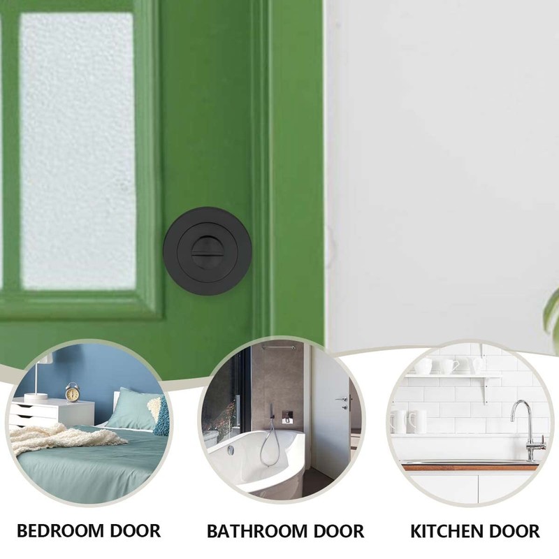 Bwintech 1 Pair 52MM Matt Black Bathroom Escutcheon Polished Nickel