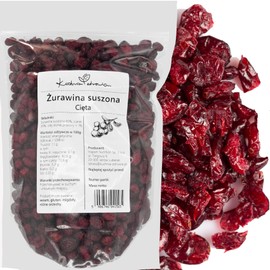 Kuchnia Zdrowia - Dried Cut Cranberries - Delicious Snack - Natural - High Quality - Leak-proof Packaging with Zip - Doypack: (500g)