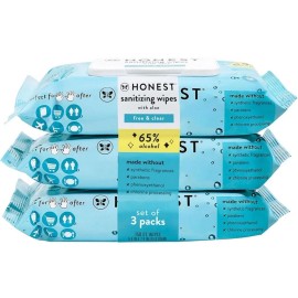 Honest The Honest Company Sanitizing Alcohol Wipes Kills 99% 300 Count (6 Packs of 50)