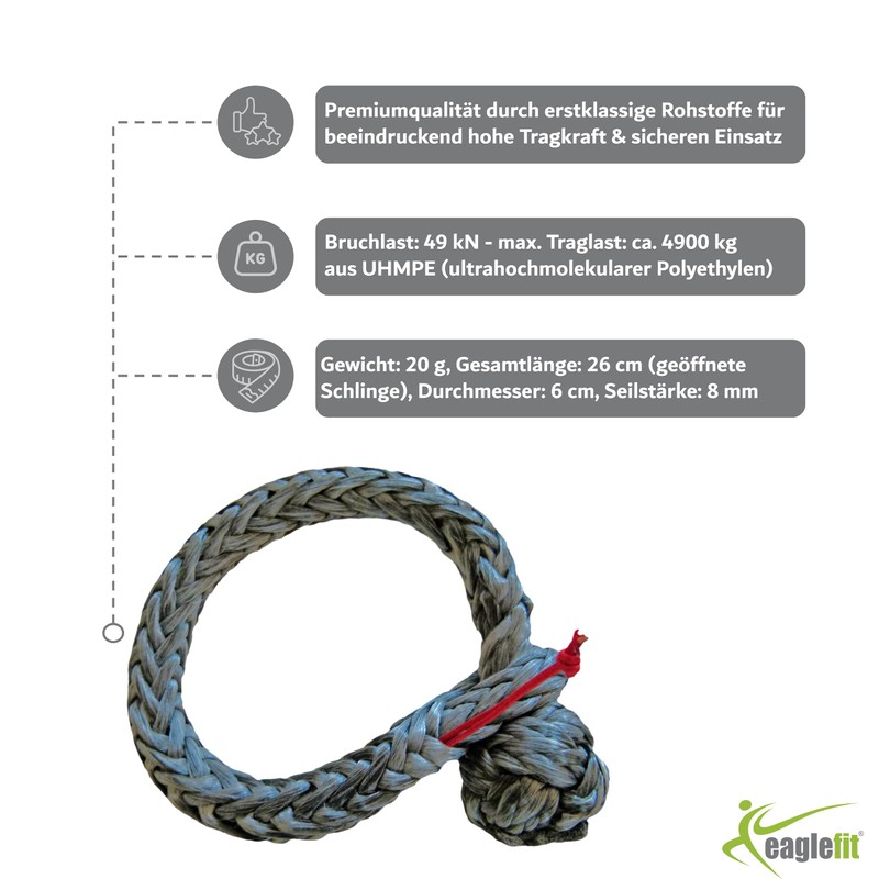 eaglefit - Premium soft shackle made of polyethylene approx. 4900