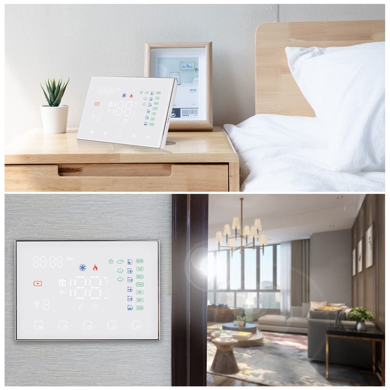 Programmable Smart Digital Thermostat Room Temperature Controller with LED Touchscreen