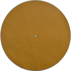 Genuine Leather Turntable Platter Mat - Yellow