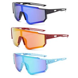 Youth Polarized Sports Sunglasses 3 Pack UV400 Protection Baseball, Cycling, Running Goggles for Boys & Girls